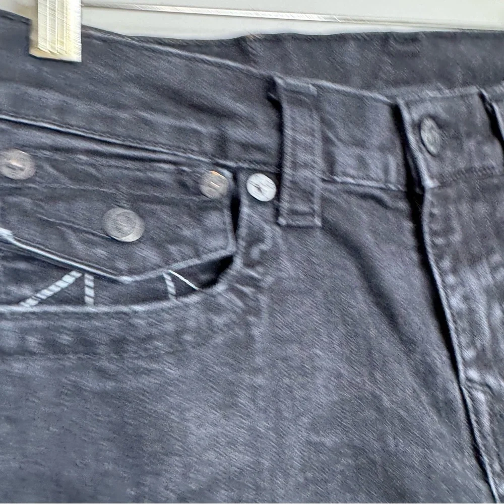 True Religion Men’s Black Rocco Flap Back Slim Y2K Style‎ Denim Jeans Size 30